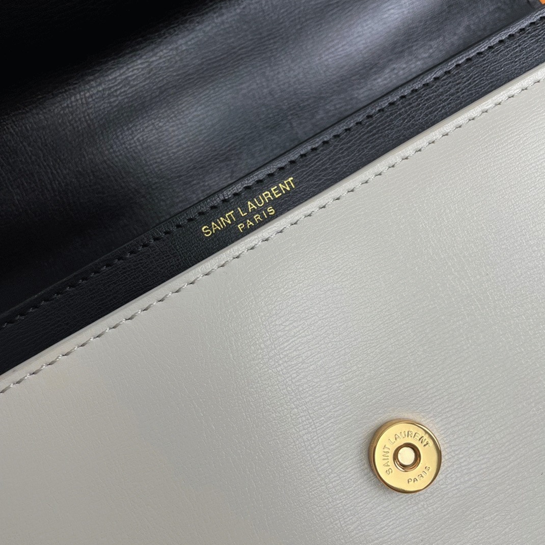 Knockoff Saint Laurent Sunset Medium Top Handle Bag Bicolor Calfskin