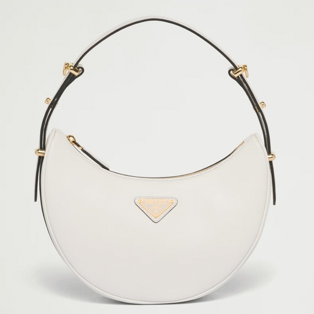 White Prada Arque Shoulder Bag Knockoff