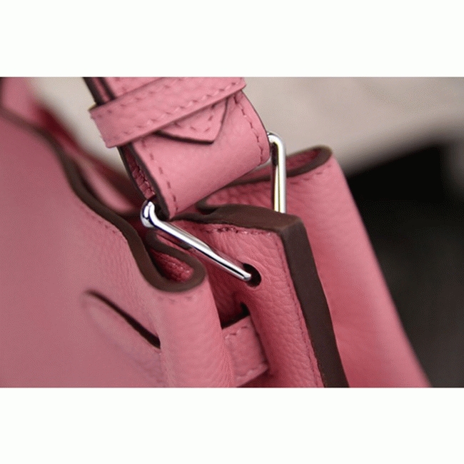Pink Leather Replica Hermes So Kelly 22cm Feminine Shoulder Bag