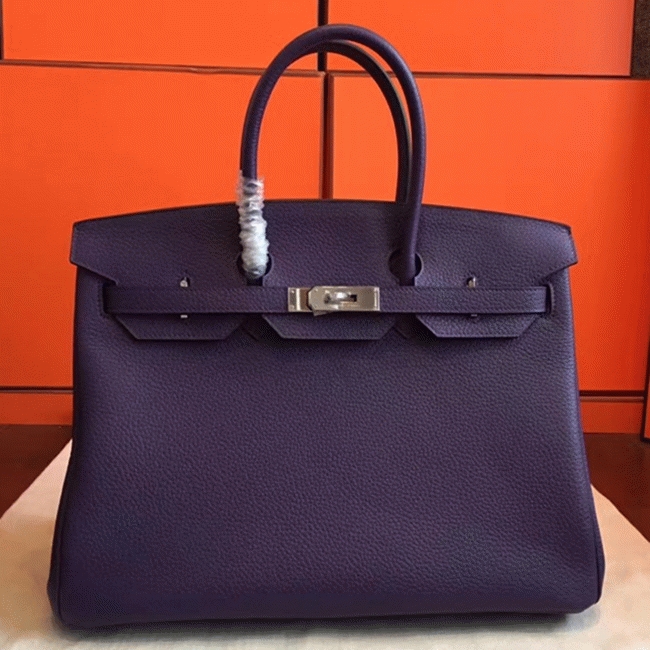 Iris Tone Faux Hermes Birkin 35CM Designer Handbag