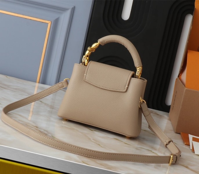 Louis Vuitton Capucines Mini Capucines Handbag In Galet Gray
