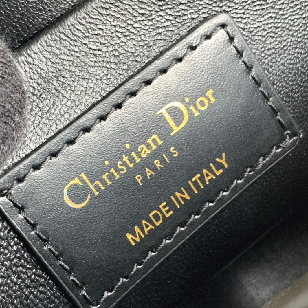 Dior 30 Montaigne Box Bag Replica in Black Box Calfskin