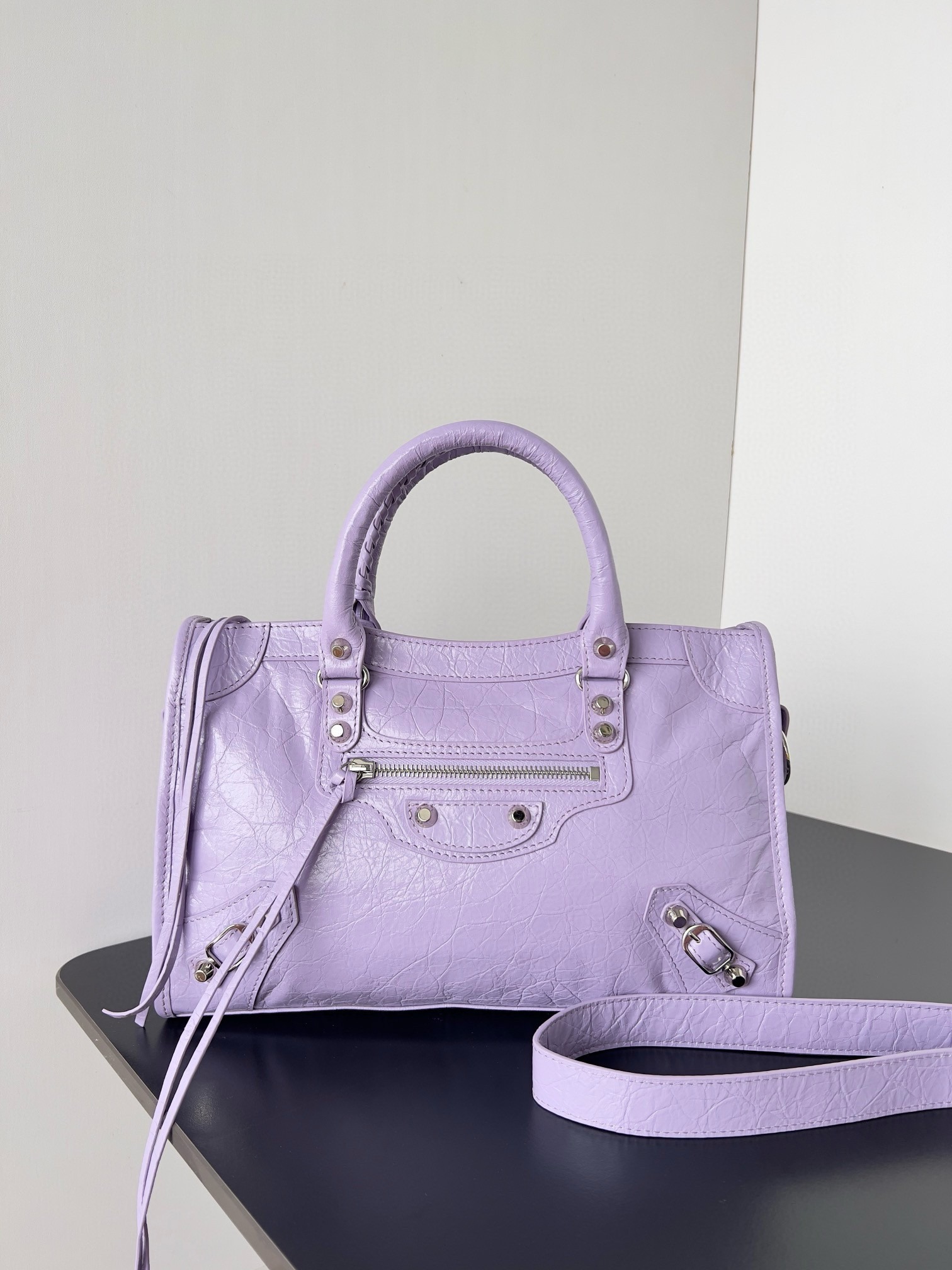 Knockoff Balenciaga Le City Small Bag Lilas Arena Lambskin