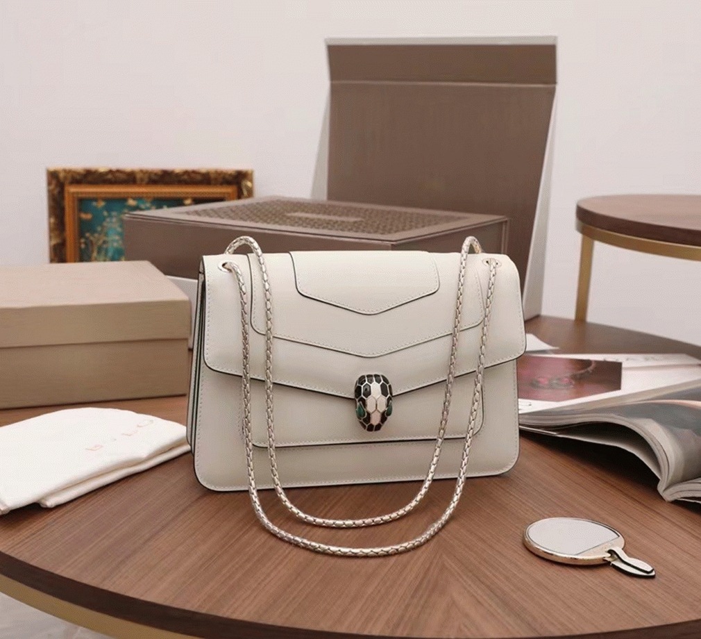 Replica Bvlgari Serpenti Forever Medium Shoulder Bag White Calfskin