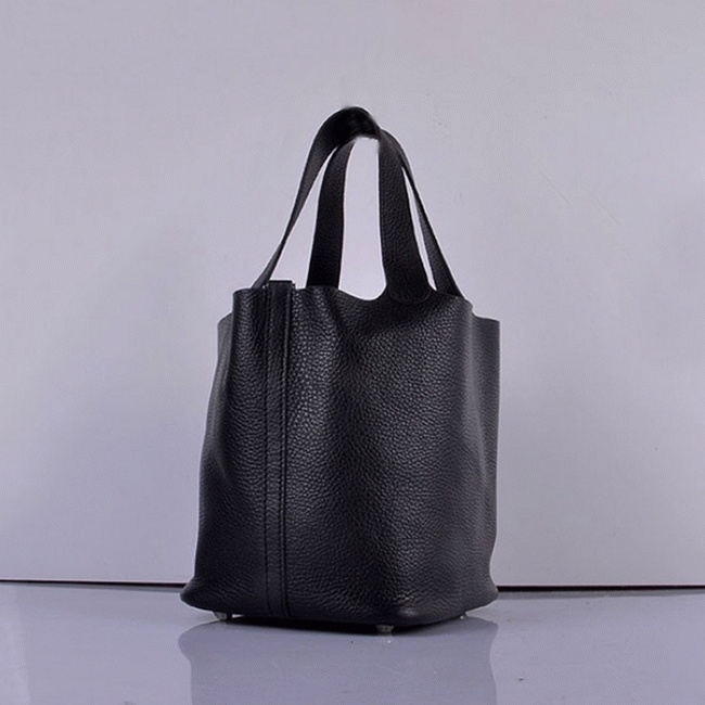 Black knockoff Hermes Picotin Lock handbag