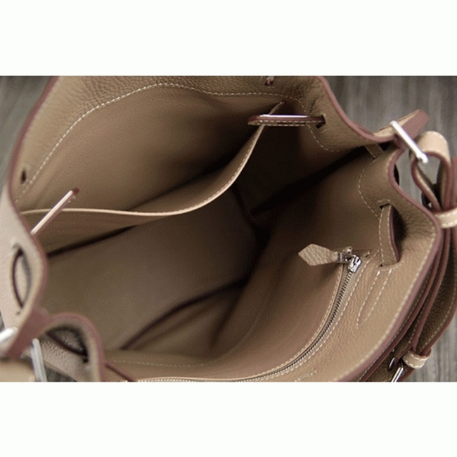 Grey Leather Replica Hermes So Kelly 22cm Soft Leather Shoulder Bag