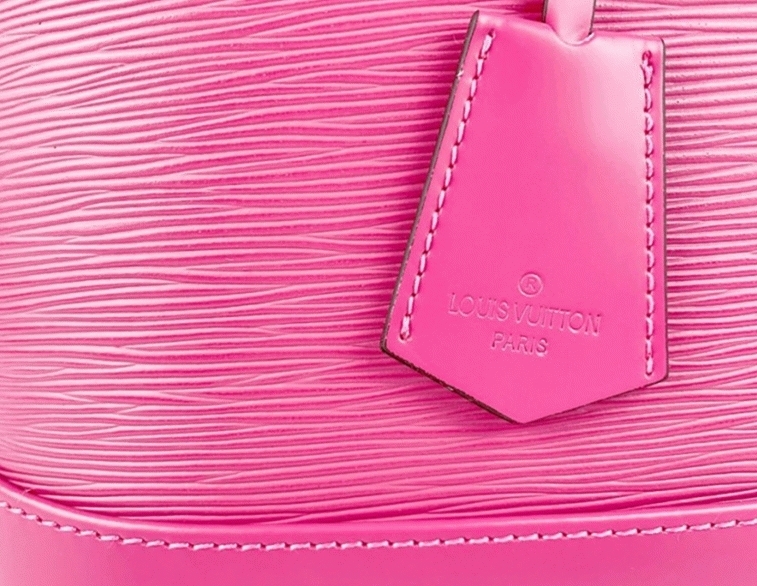 Louis Vuitton Epi Leather Alma PM Handbag In Pondichery Pink With Jacquard Strap