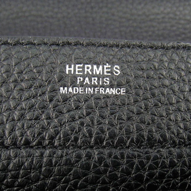Black Calf Leather Replica Hermes Sac A Depeches 38cm Briefcase