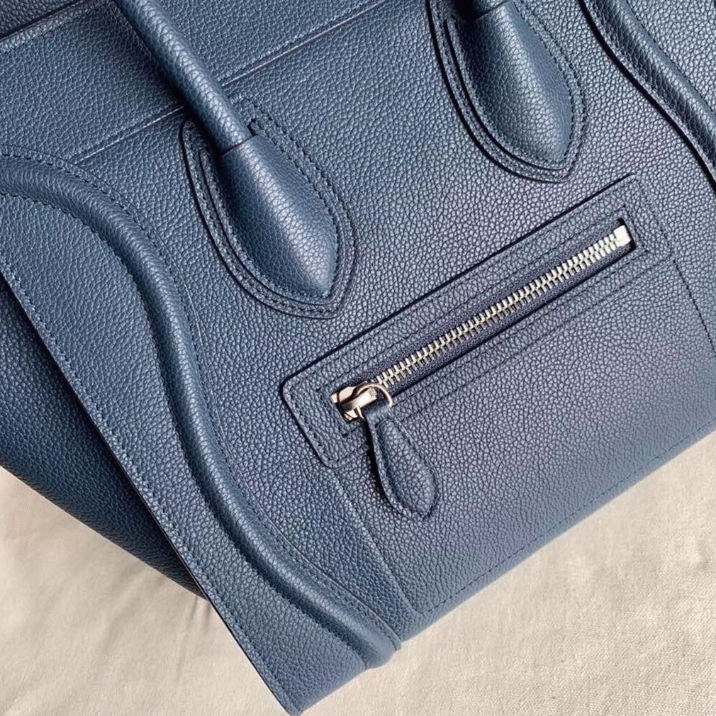 Celine Micro Luggage Tote Bag Imitation in Navy Blue