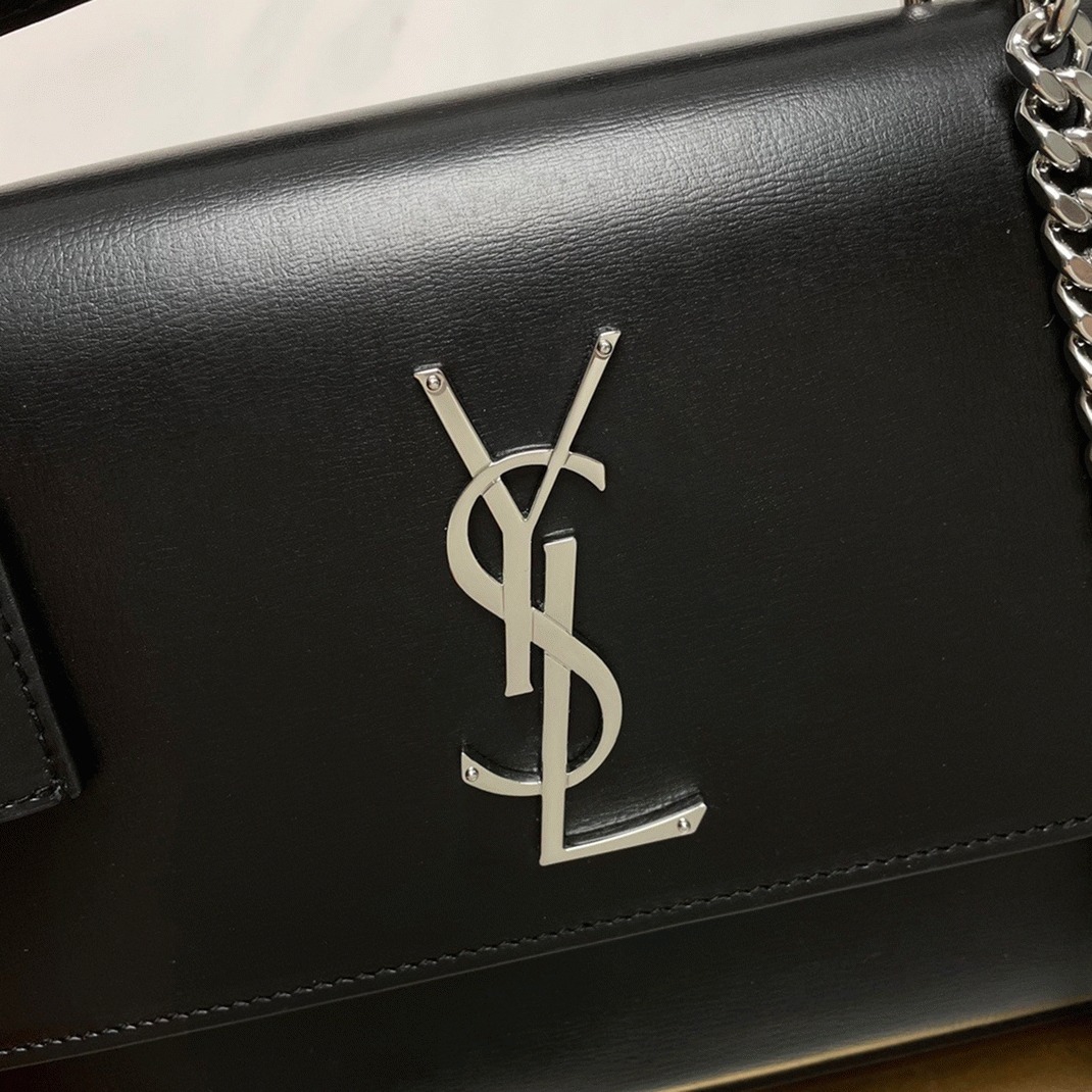 Knockoff Saint Laurent Sunset Medium Top Handle Bag Noir Calfskin