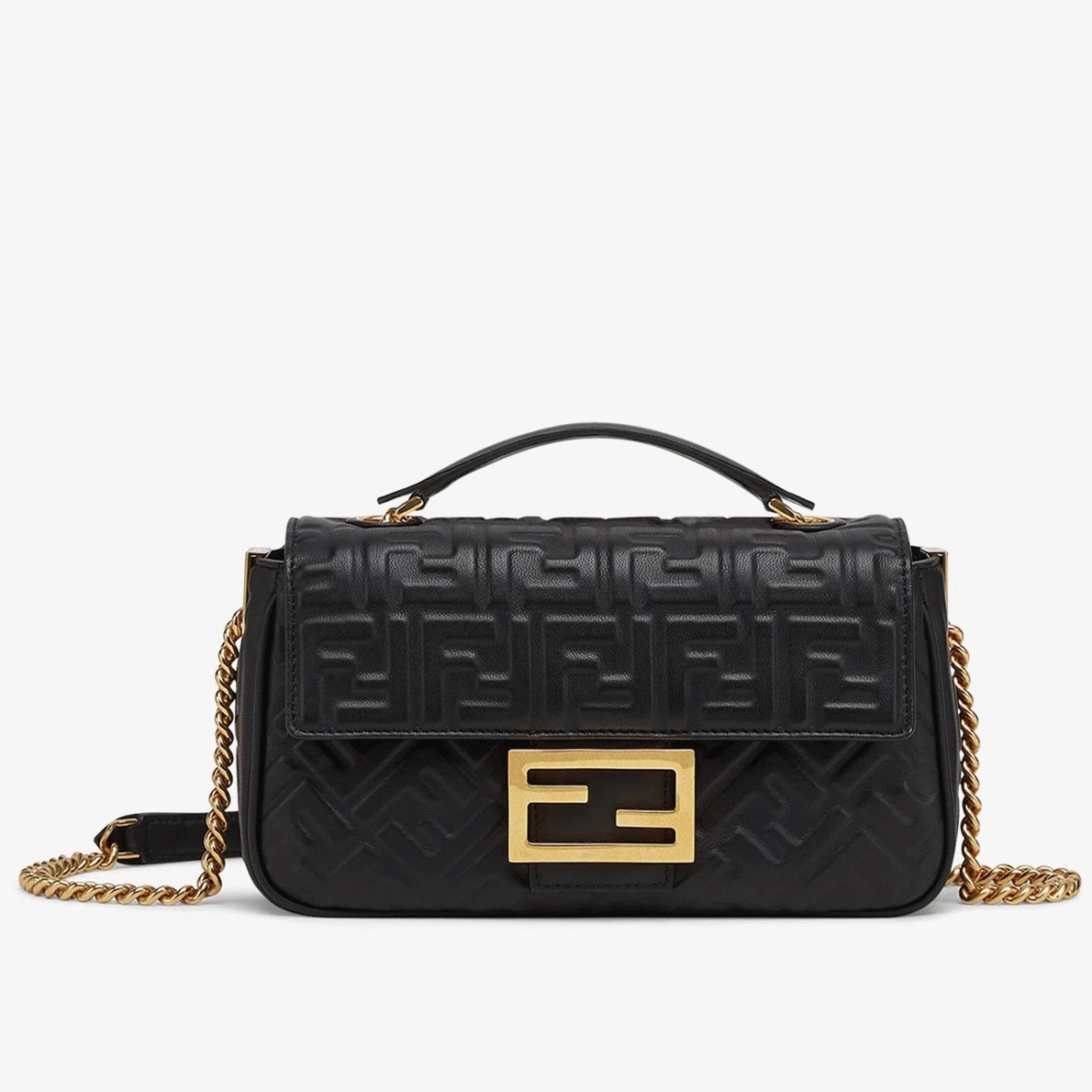 Top Quality Fake Fendi Baguette Chain Midi Bag In Black
