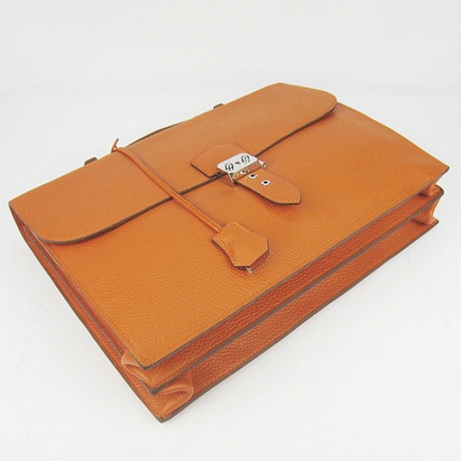 Orange Knockoff Hermes Sac A Depeches 38CM Professional Bag
