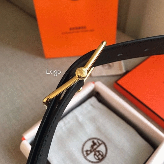 Replica Hermes reversible saddle style belt in brown