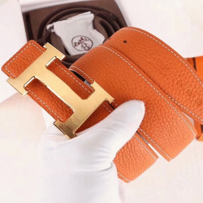 Top replica Hermes H belt buckle in orange color
