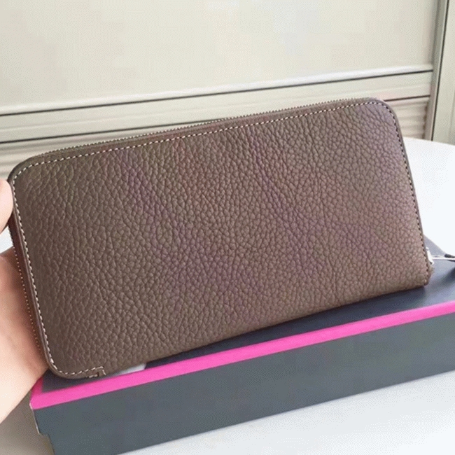 Etoupe Luxury Replica Hermes Wallet Azap Zipped