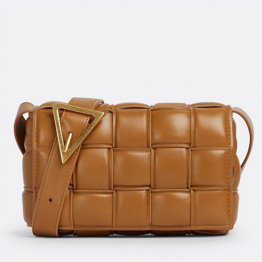 Faux Bottega Veneta Small Padded Cassette Bag Camel