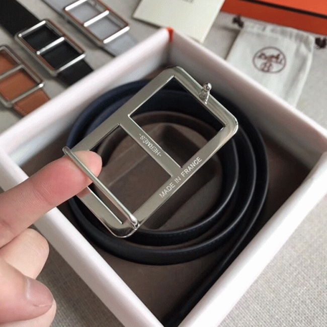 Replica Hermes Officier belt buckle in navy blue