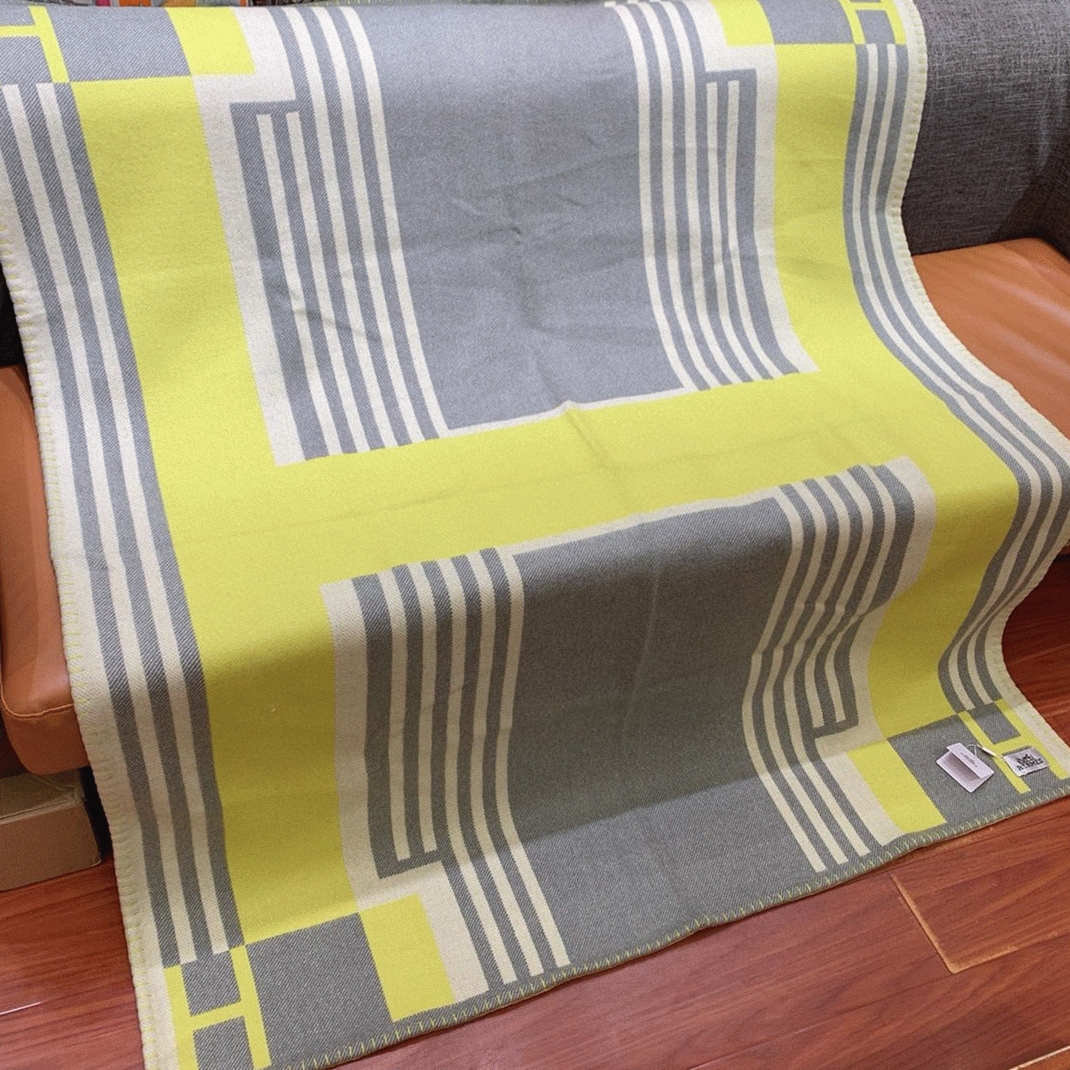 Top replica Hermes Ithaque blanket in tilleul wool and cashmere