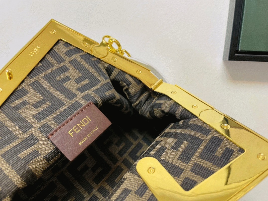 Top Quality Fake Fendi First Small Bag in Natural Raffia Straw