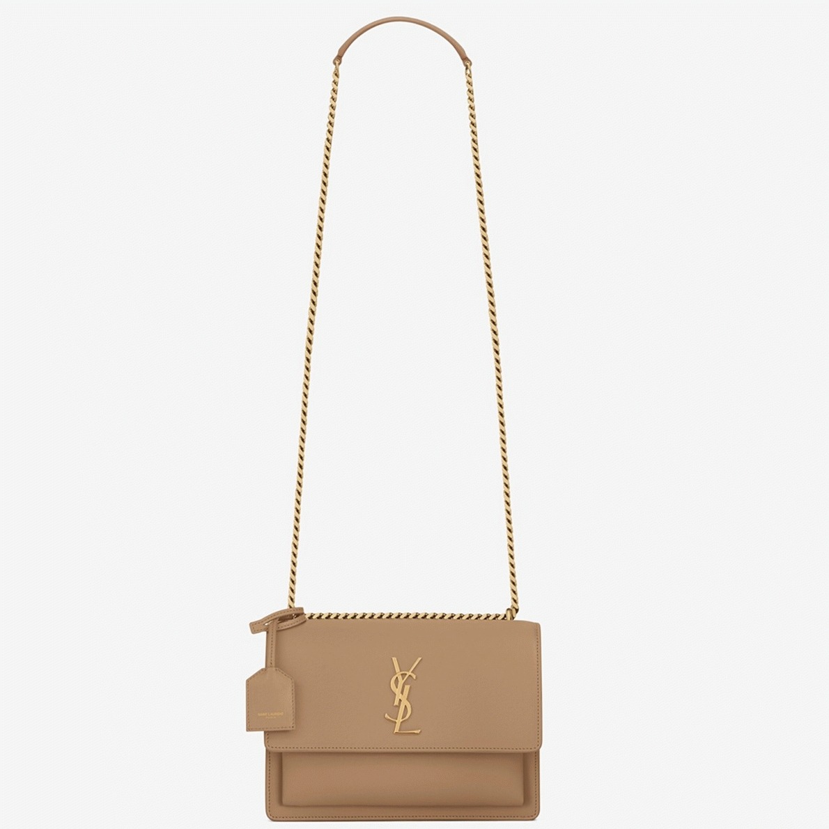 Knockoff Saint Laurent Sunset Medium Chain Bag Taupe Calfskin