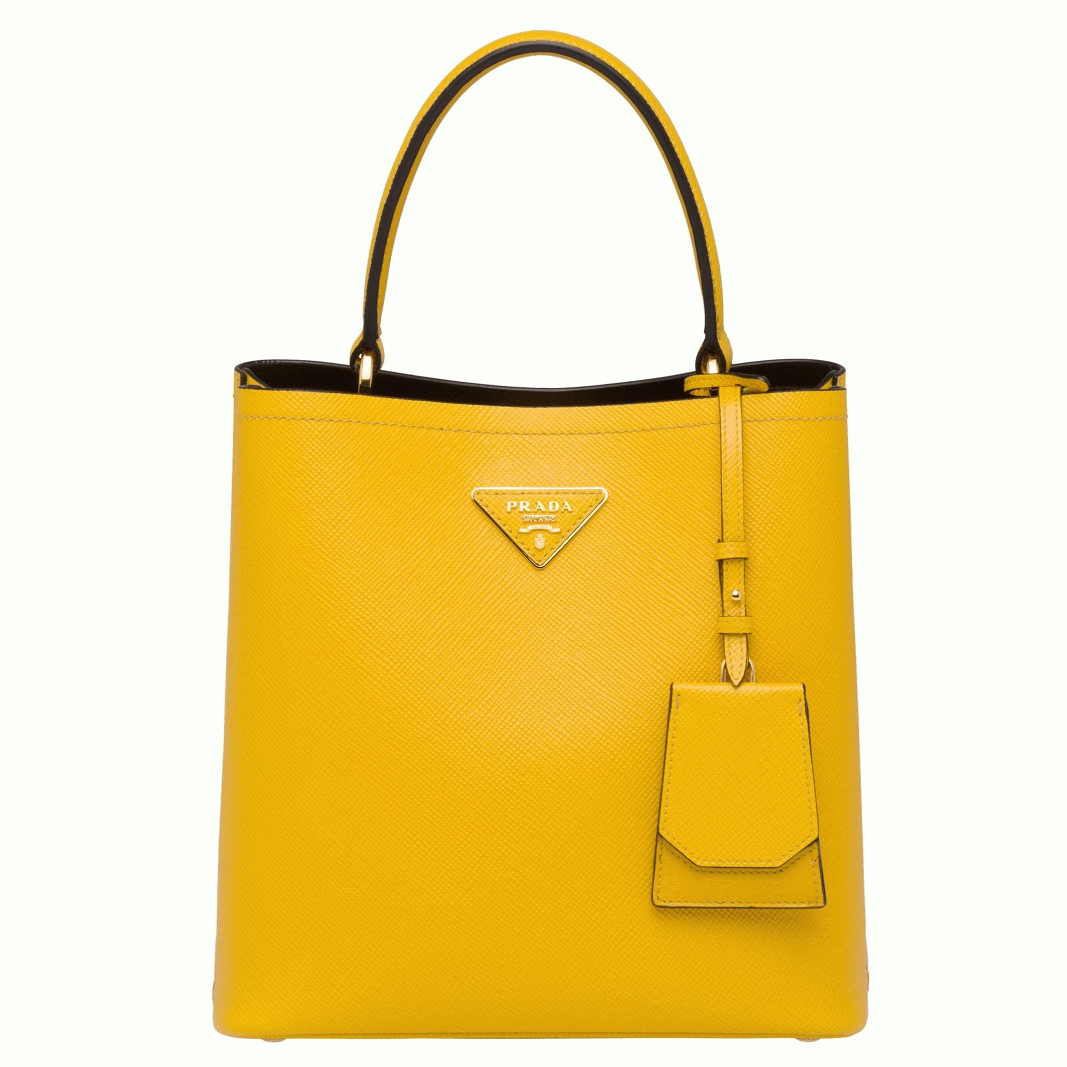 Yellow Prada Medium Panier Bag Fake