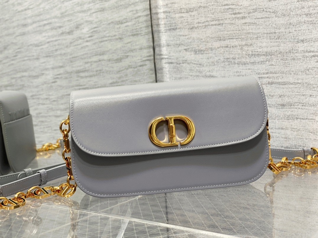 Dior 30 Montaigne Avenue Bag Replica in Grey Box Calfskin