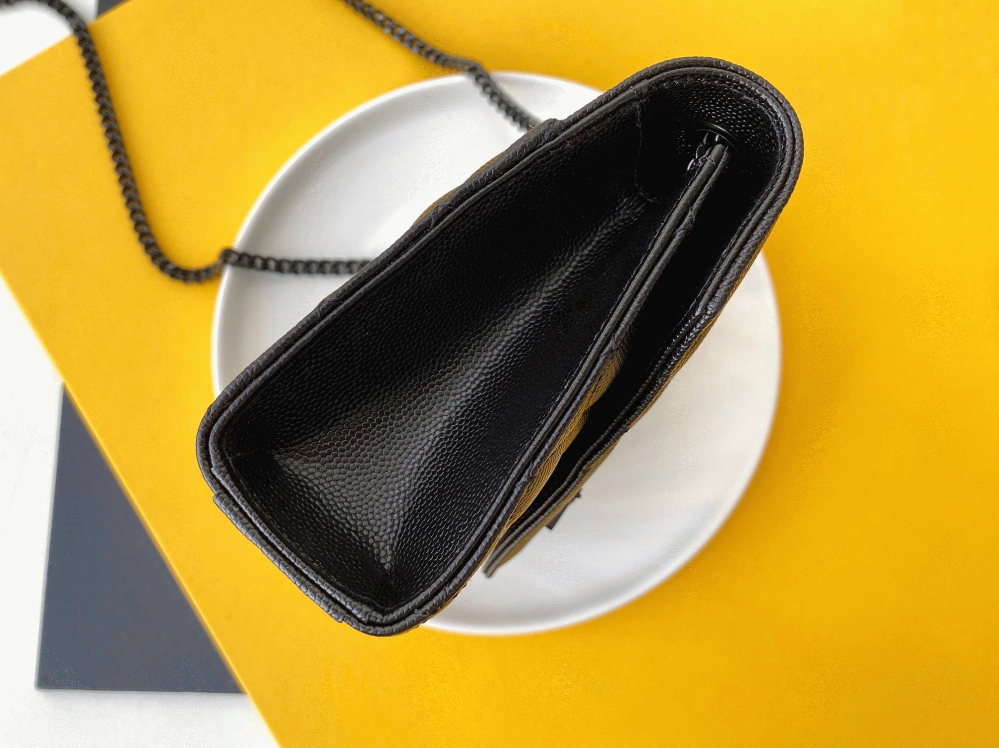 Replica Saint Laurent Envelope Small Black Bag with Black Hardware