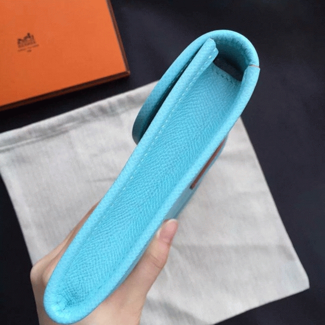 Celeste Epsom Fake Hermes Jige Elan 29 Sleek Clutch Bag