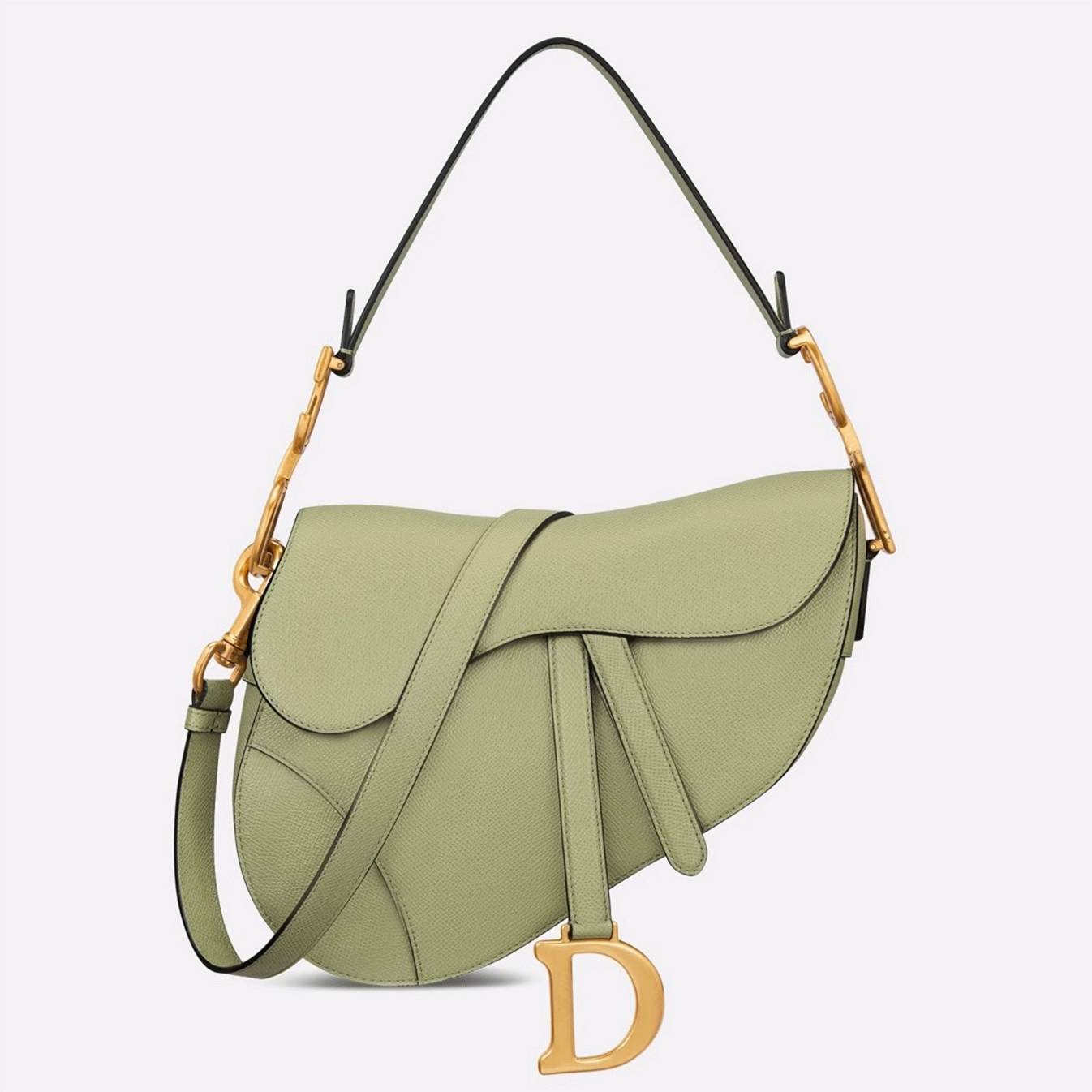 Dior Saddle Bag with Strap Imitation in Ethereal Green Grained Calfskin