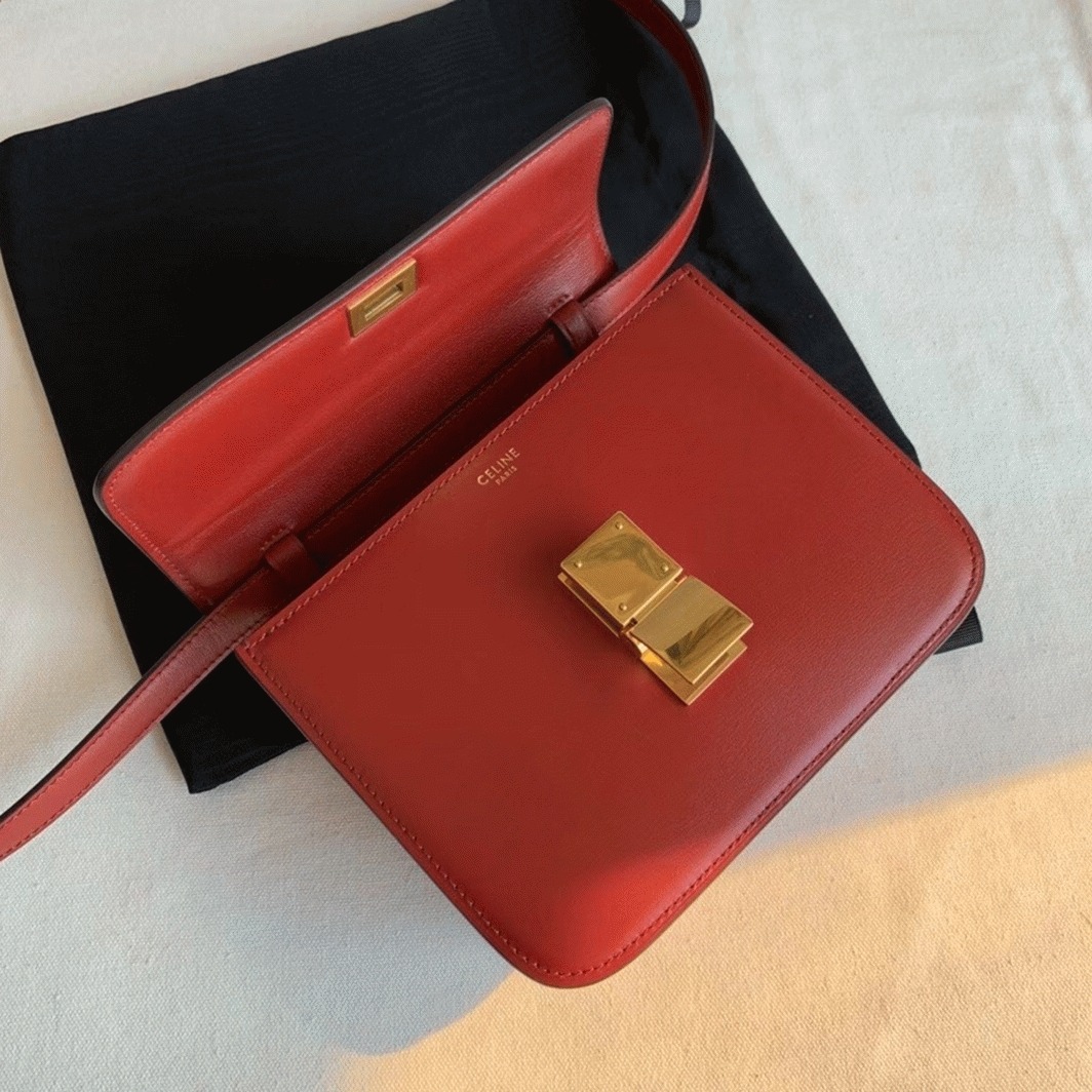 Top Quality Fake Celine Classic Box Teen Bag In Red