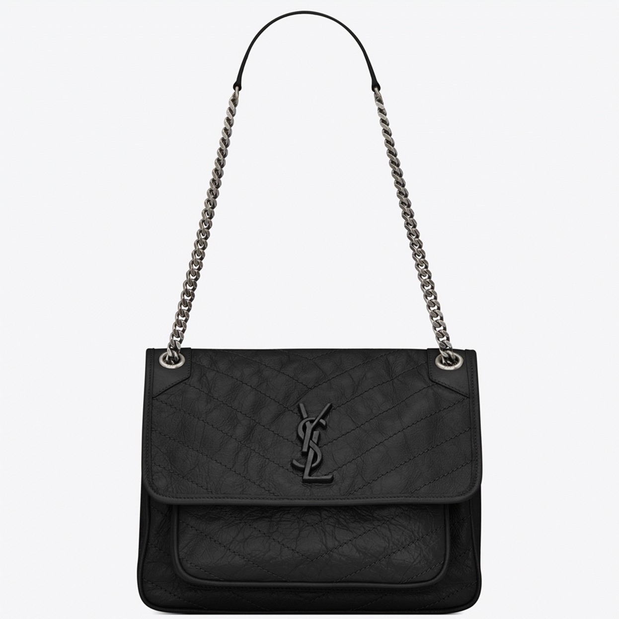 Replica Saint Laurent Niki Medium Chain Bag Black