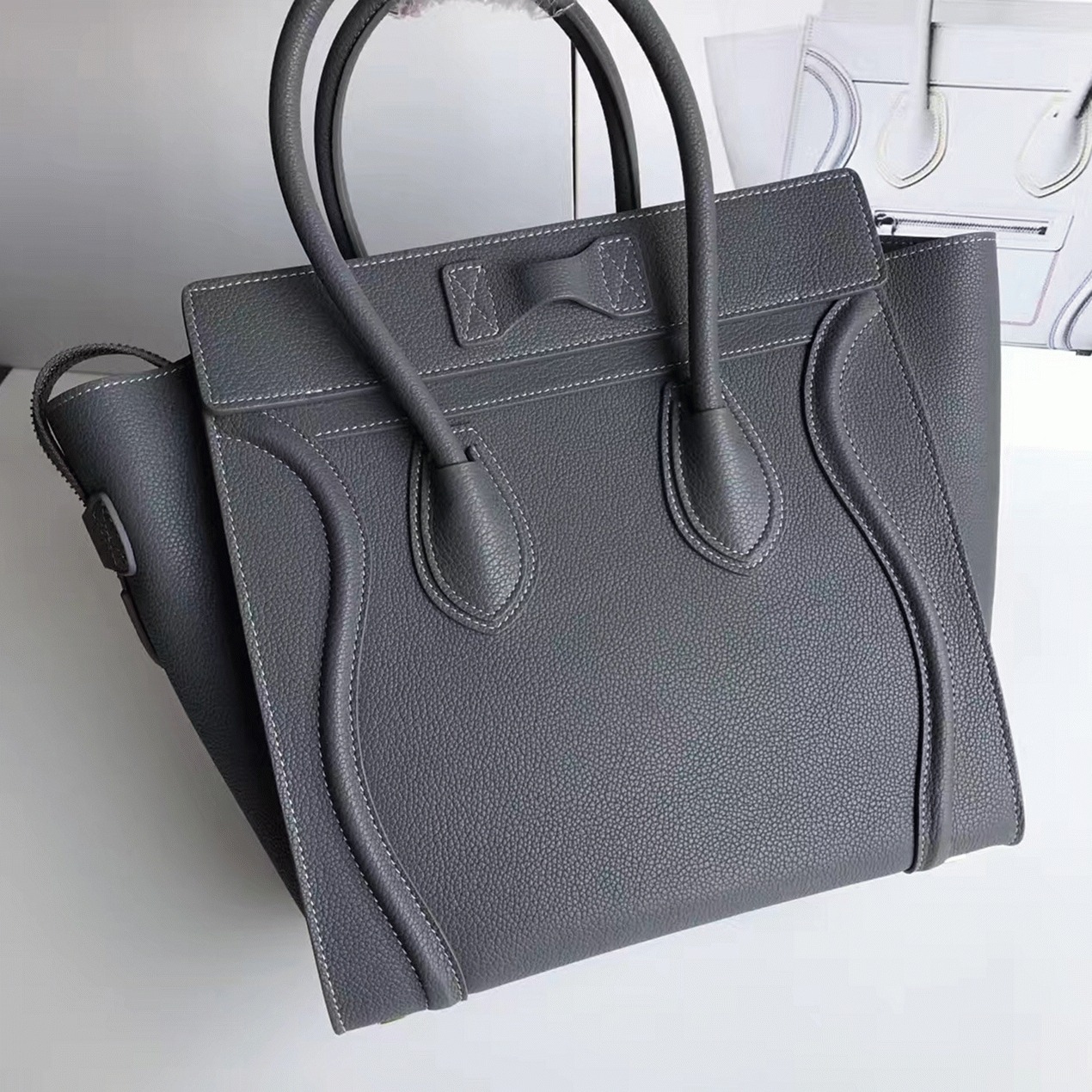 Celine Micro Luggage Tote Bag Faux in Kohl
