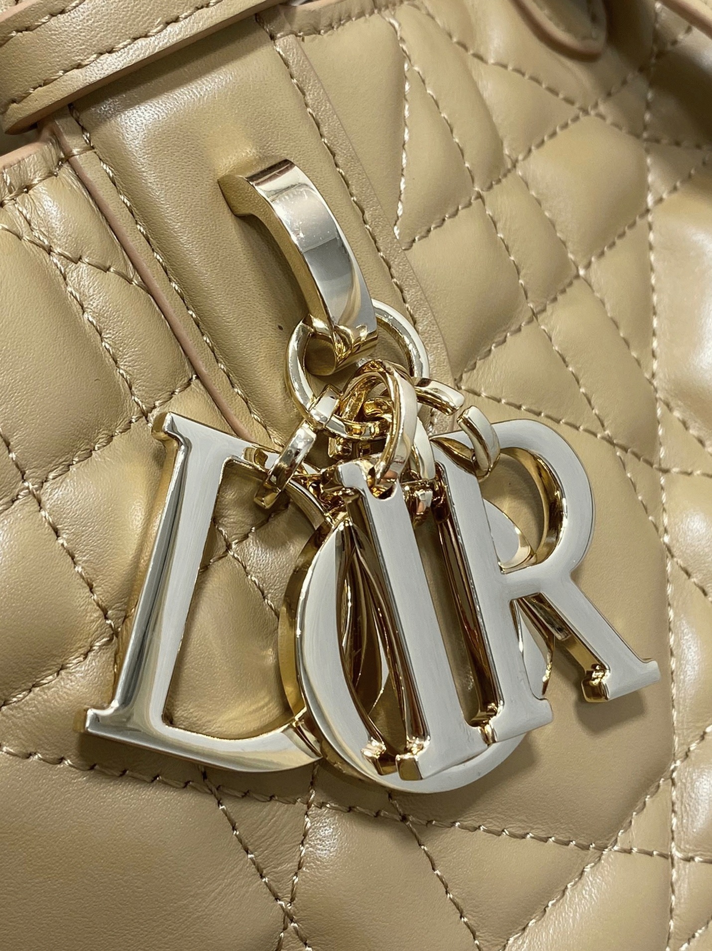 Dior Toujours Small Bag Fake in Tan Macrocannage Calfskin
