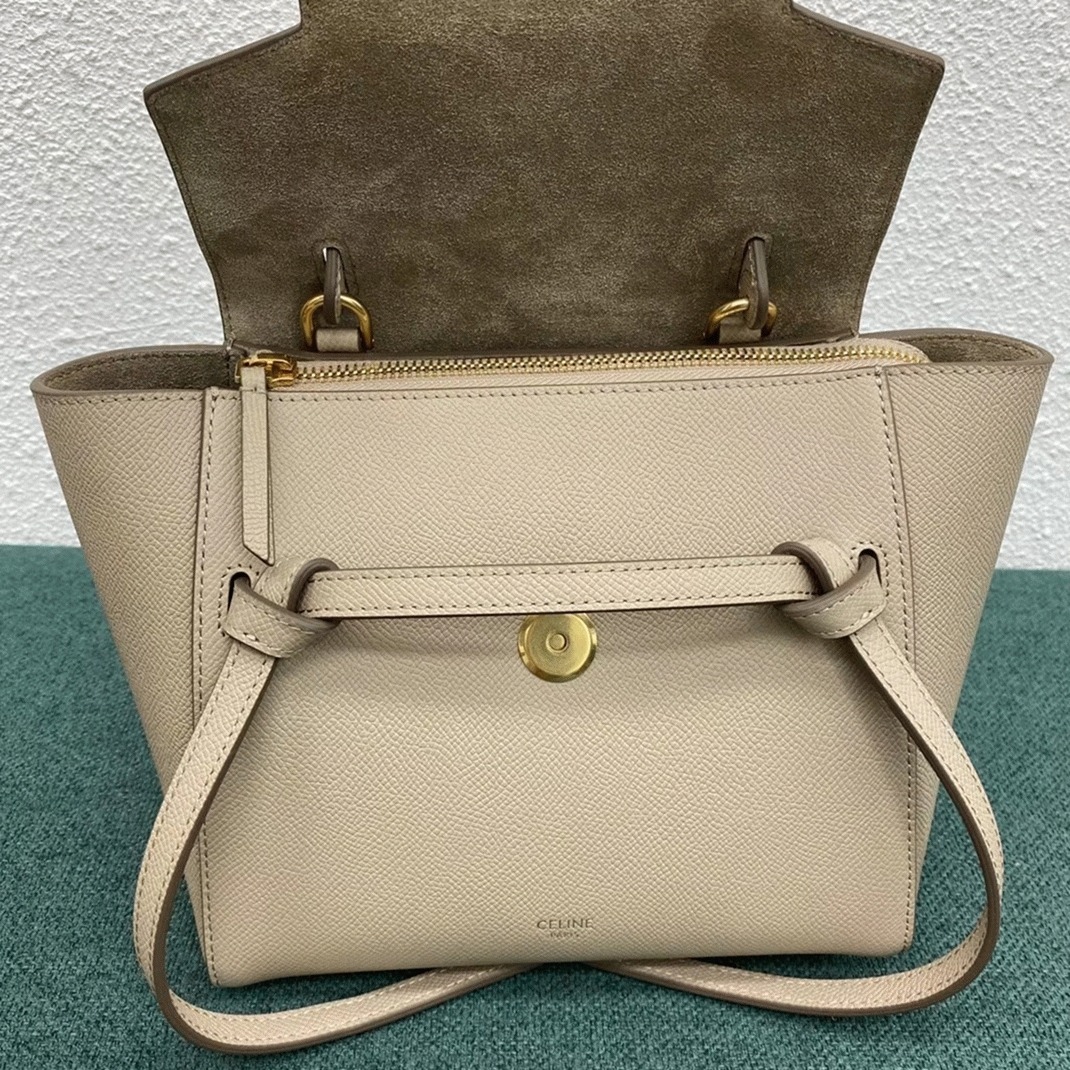 Celine Belt Nano Bag Knockoff in Light Beige