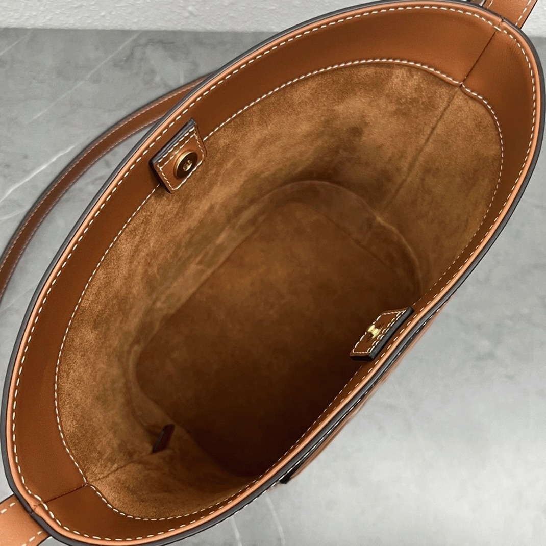 Top Quality Replica Celine Small Bucket Cuir Triomphe In Brown Calfskin