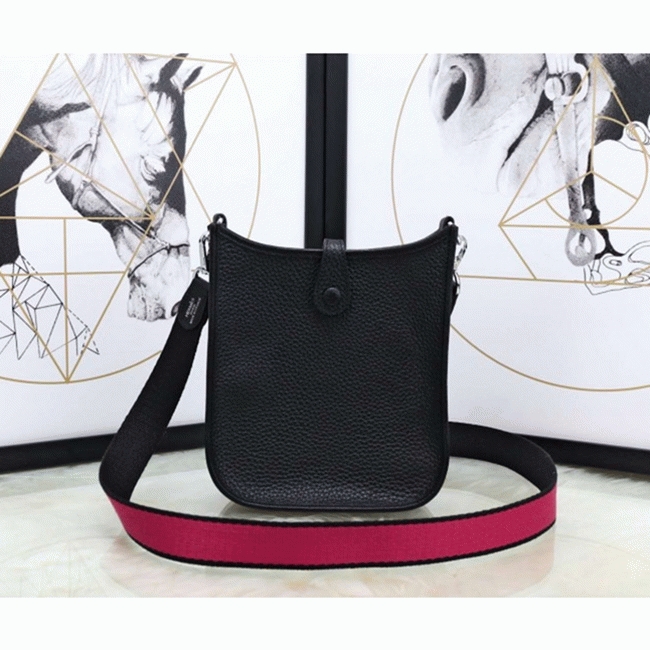 Black Evelyne II TPM Knockoff Hermes Messenger Shoulder Bag