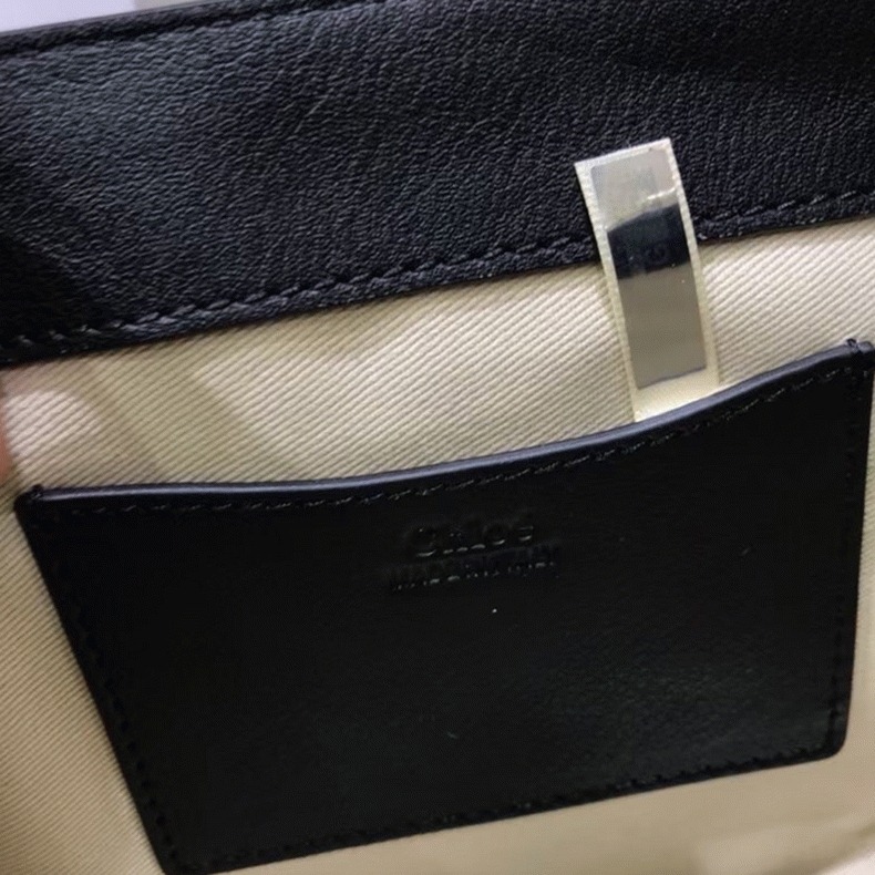 Top Quality Knockoff Chloe Small Tess Shoulder Bag In Black Calfskin