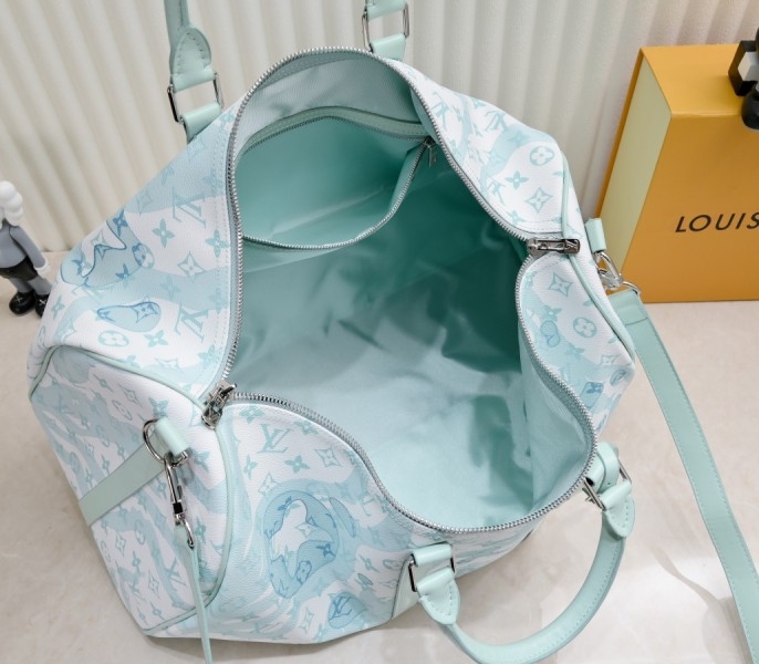 LV Keepall Bandouliere 50 In Crystal Blue