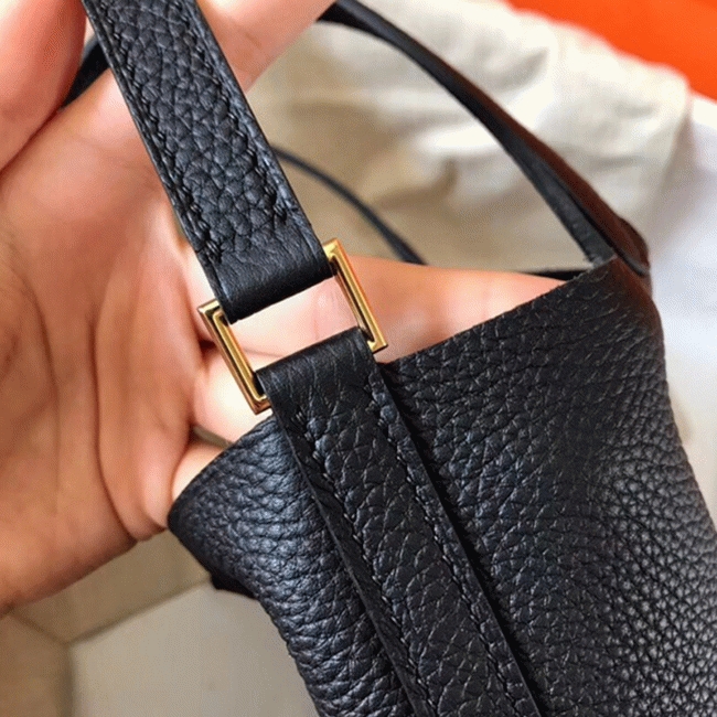 Black AAA replica Hermes Picotin Lock 22cm handbag