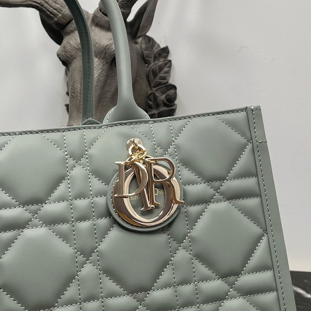 Dior Medium Book Tote Bag Replica with Strap in Grey