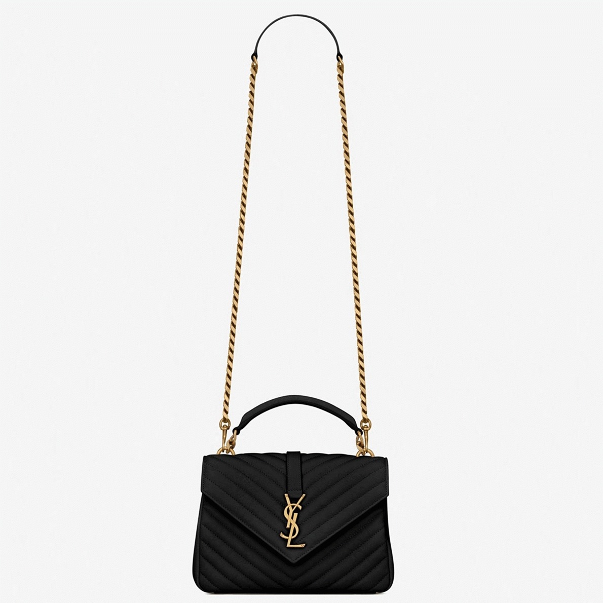 Replica Saint Laurent College Medium Chain Bag Noir