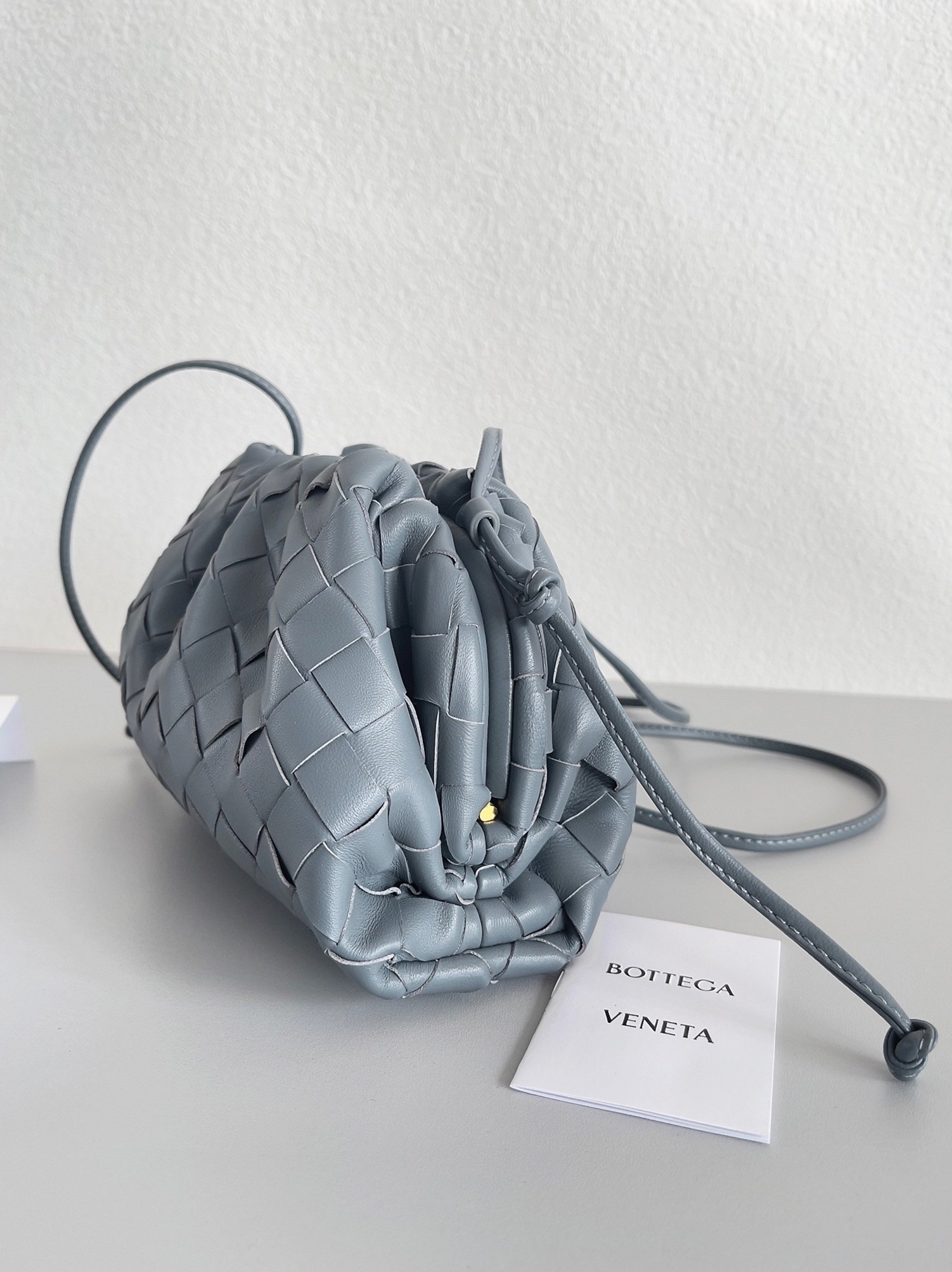Fake Bottega Veneta Mini Pouch with Strap Thunder