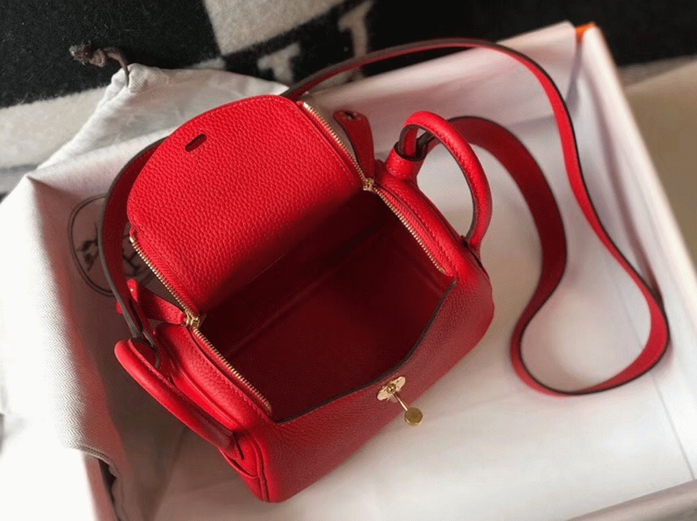 Fake designer Hermes Lindy Mini handbag in red