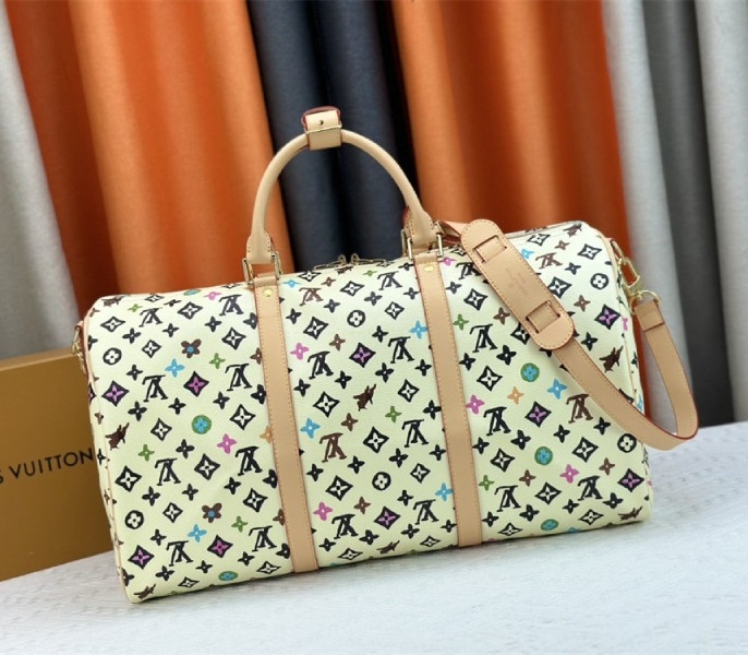 Louis Vuitton Monogram Craggy Keepall Travel 50 Bag In Vanilla