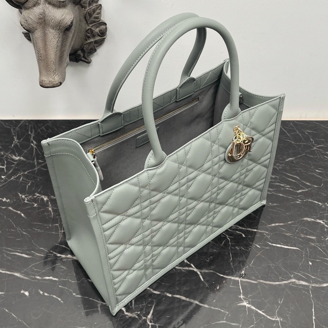 Dior Medium Book Tote Bag Replica with Strap in Grey