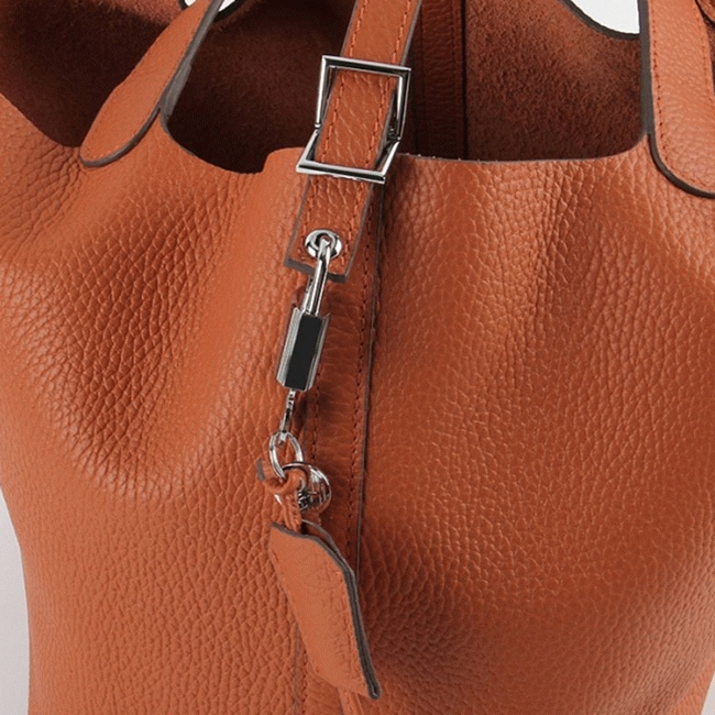 Orange knockoff Hermes Picotin Lock handbag