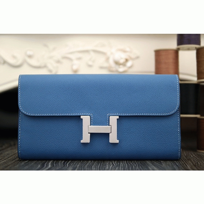 Jean blue knockoff Hermes Constance wallet