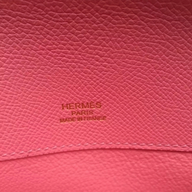 Rose Lipstick Epsom Imitation Hermes Kelly Cut Clutch Stylish Bag
