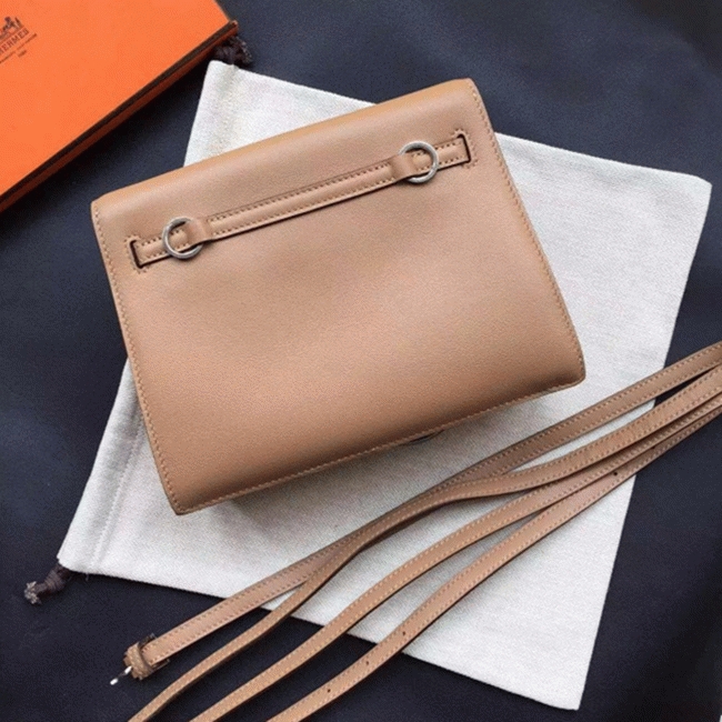 Brown Swift Leather High Quality Replica Hermes Kelly Danse Classic Purse
