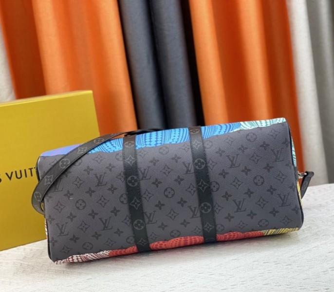 Louis Vuitton X YK Monogram Eclipse Reverse Keepall 45 Luggage In Pumpkin